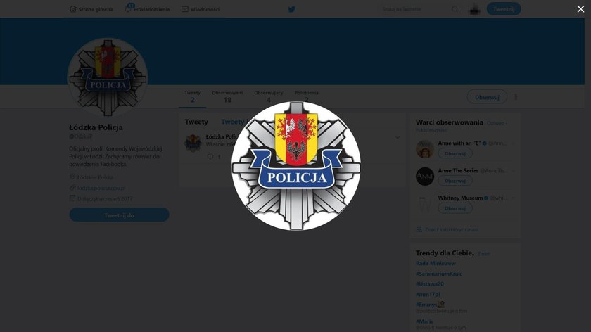 Łódzka policja na twitterze