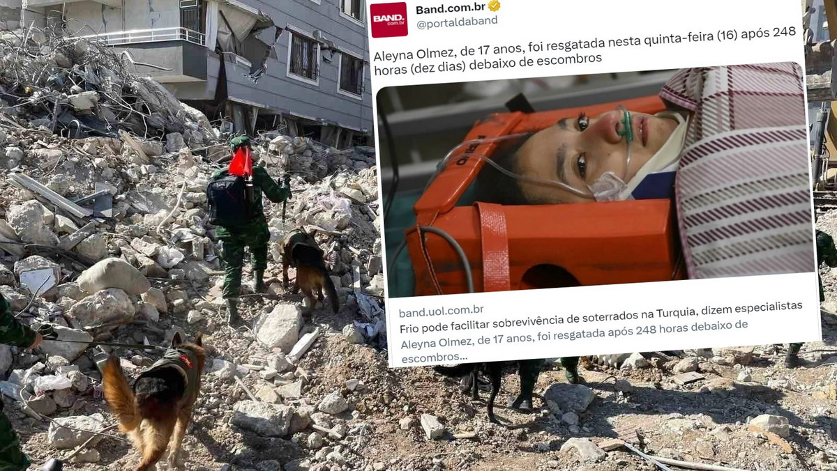 17-latka uratowana spod gruzów po 10 dniach od trzęsienia ziemi w Turcji