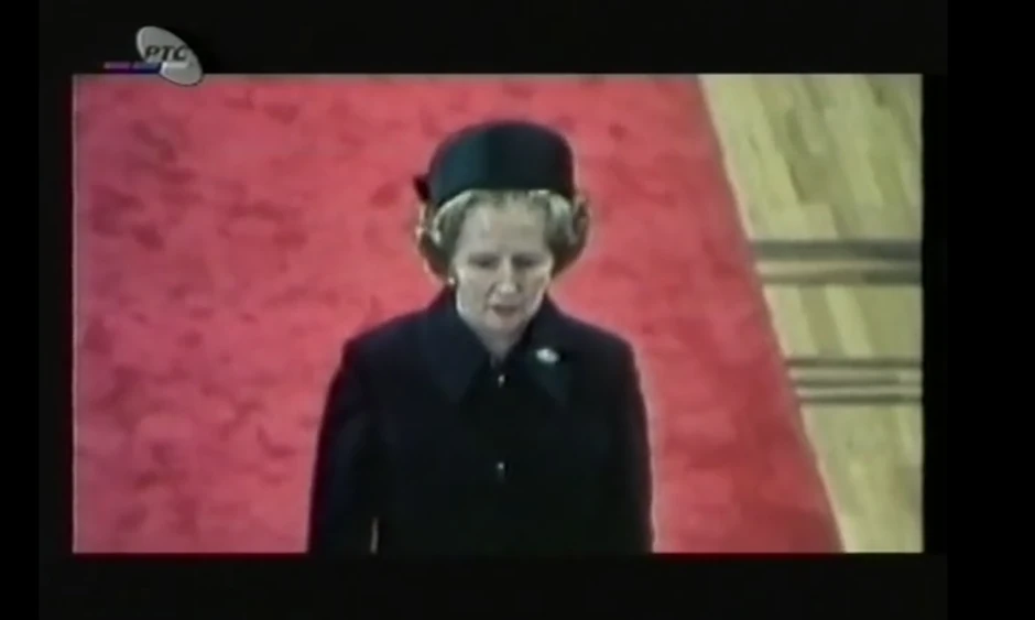 Margaret Tačer na Titovoj sahrani