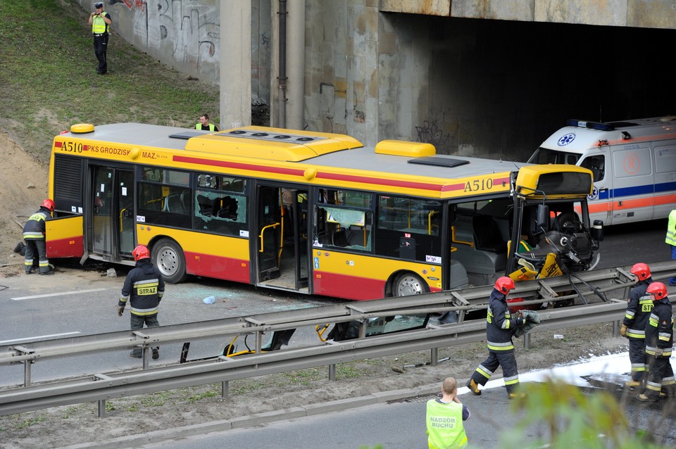 Wypadek autobusu w Warszawie - Warszawa