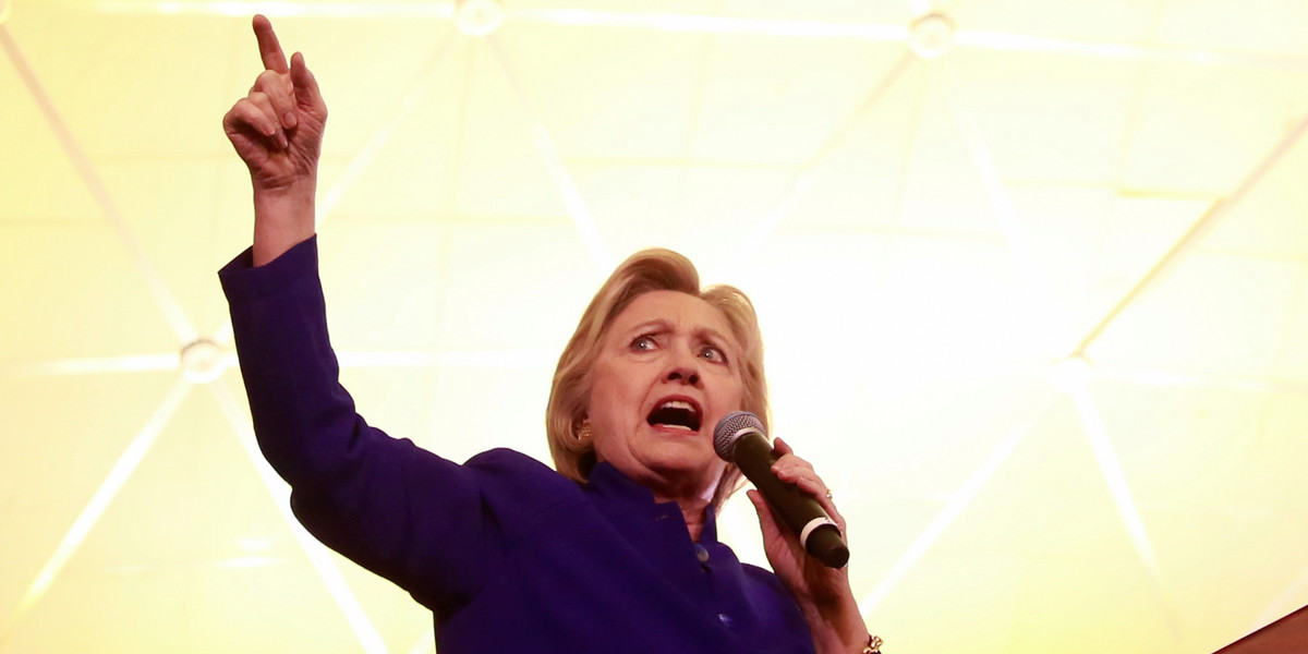 Hillary Clinton at a campaign event at Rutgers University's Newark, New Jersey, campus on Wednesday.