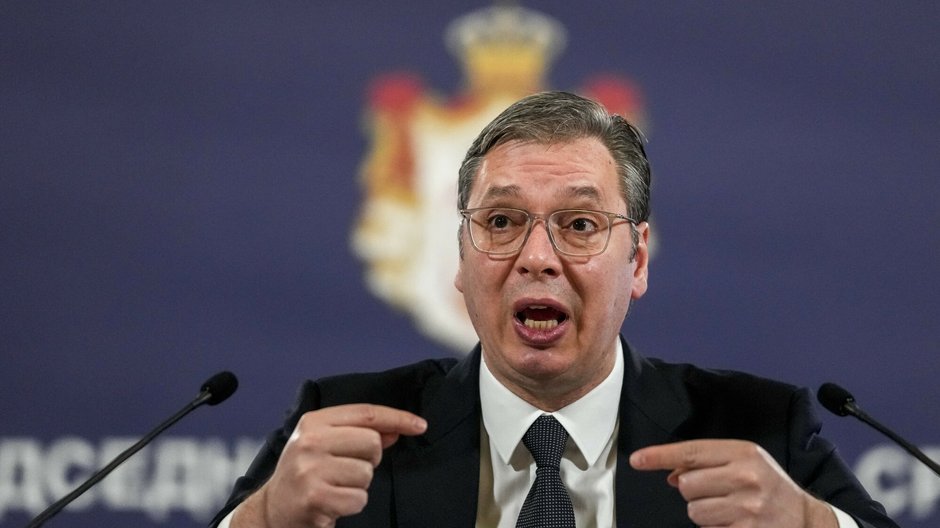 Prezydent Aleksandar Vucic, Belgrad, 16 marca 2023 r.