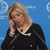 Marija Zaharova na knferenciji za medije