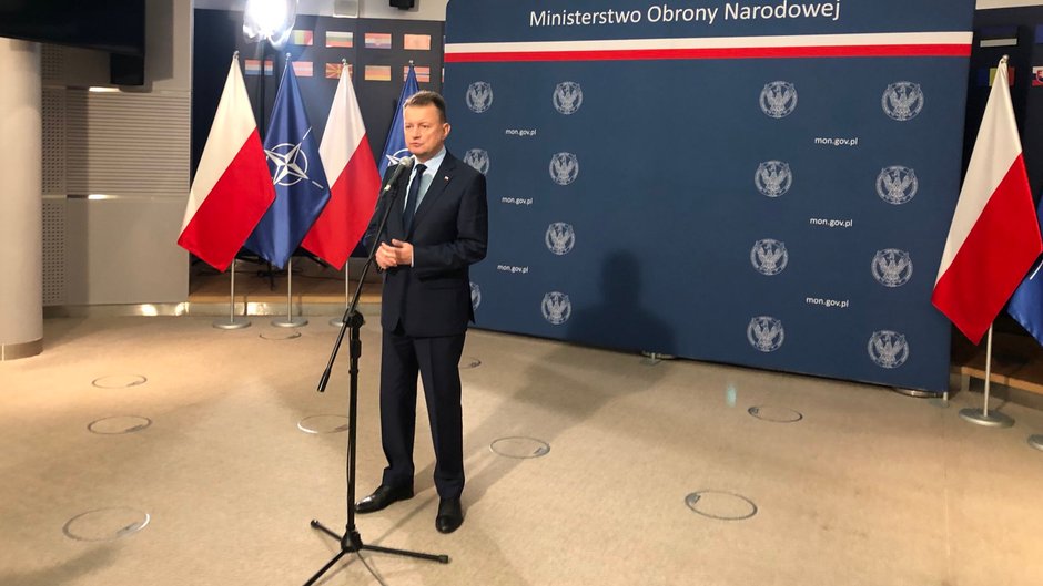 Mariusz Błaszczak podczas konferencji prasowej. Warszawa, 2 listopada 2022 r.