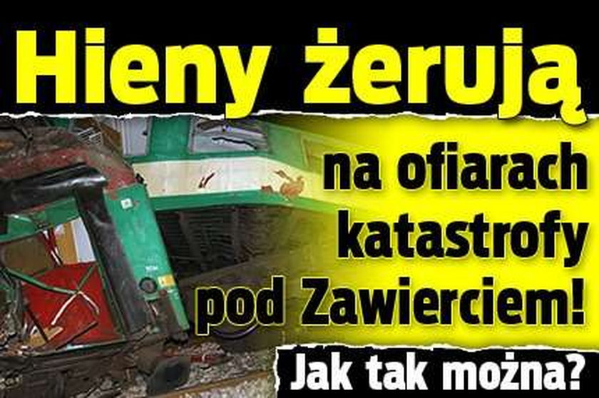 Hieny żerują na ofiarach katastrofy pod Zawierciem! Jak tak można? 