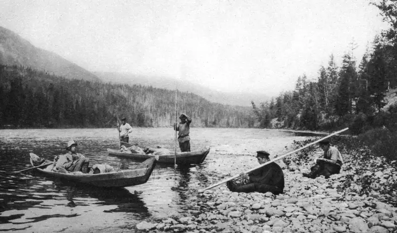 Rzeka Jenisej, Syberia, 1923 rok/ Artysta D Carruthers / Foto Print Collector  GettyImages 