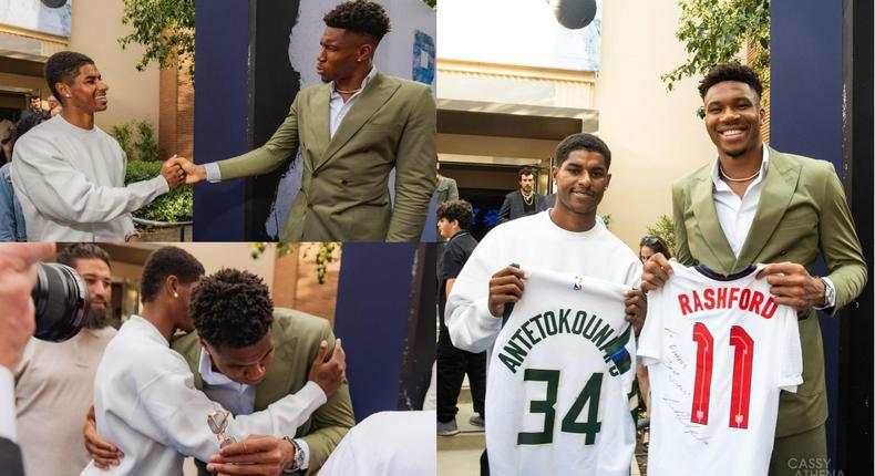 Giannis Antetokounmpo teams up with Marcus Rashford at premiere of biopic Rise