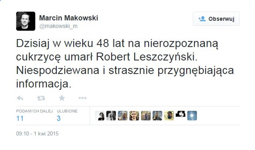 Robert Leszczyński nie żyje