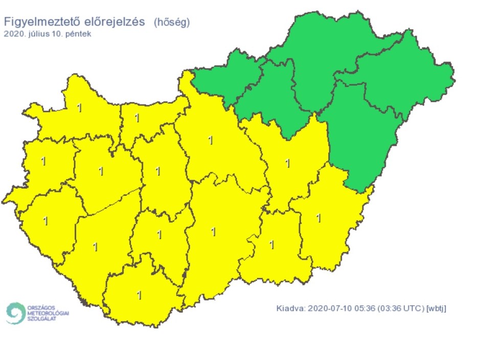 Szinte az egész ország területén hőségre lehet ma számítani /Fotó: met.hu 