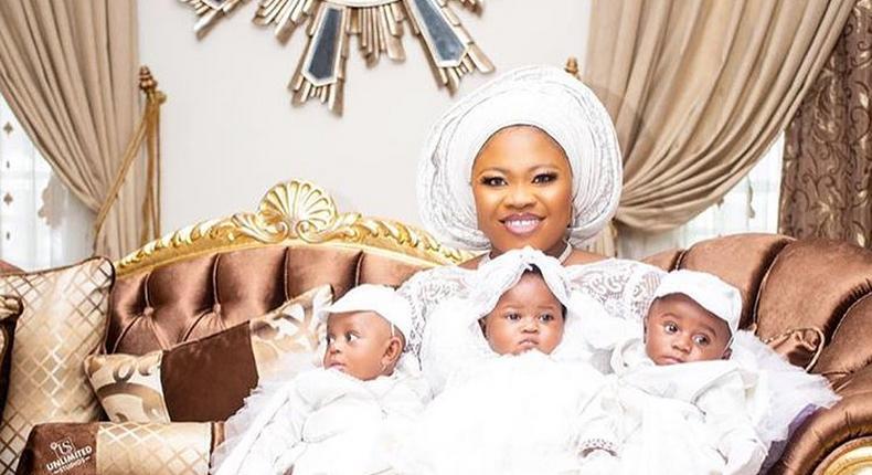 Rev Obofour wife with triplets