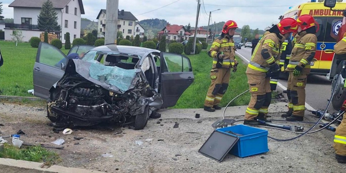 Poważny wypadek w Strzegowej Kolonii.