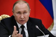 Russia's President Putin attends a meeting with businessmen in Moscow