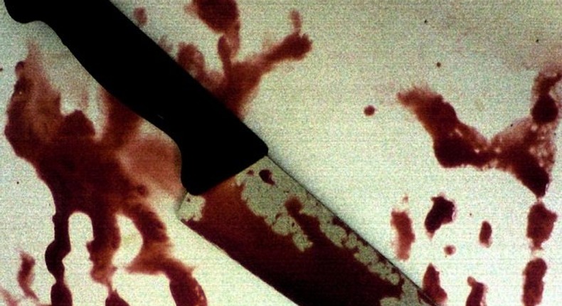 Bloodied knife