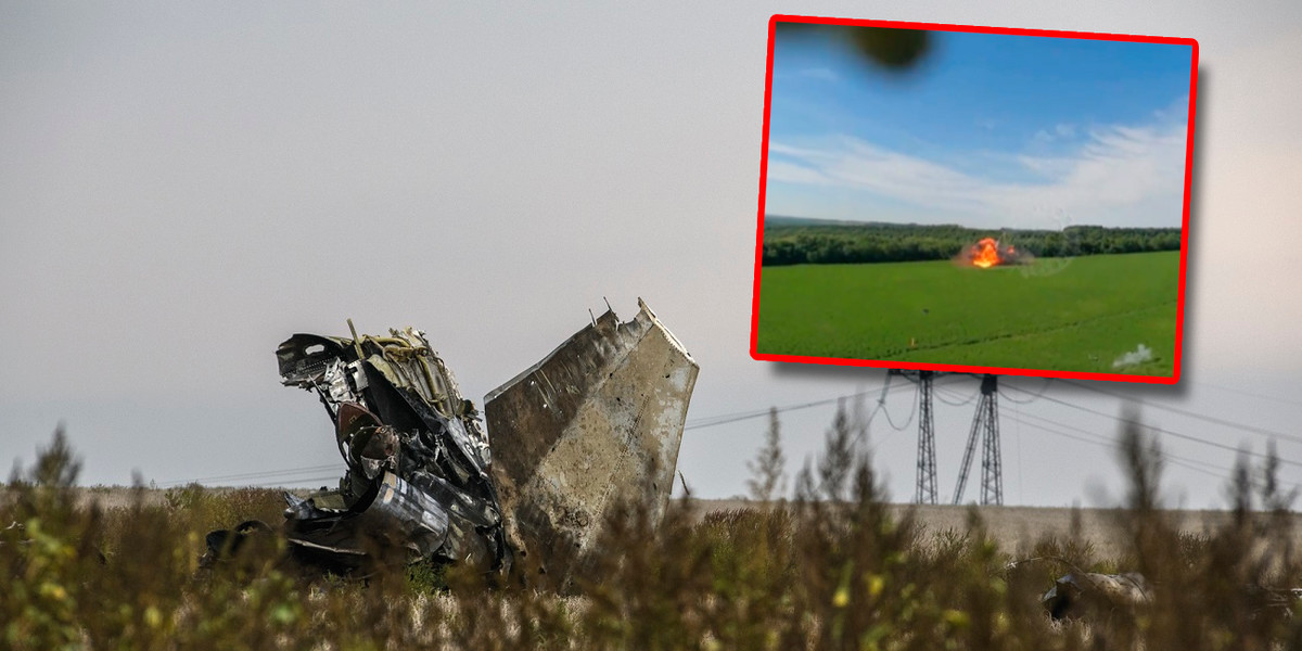 Nagranie pokazuje wydarzenia tuż przed tym, jak rosyjski samolot rozbija się o ziemię. Zdjęcie ilustracyjne i nie przedstawia opisywanego zdarzenia.