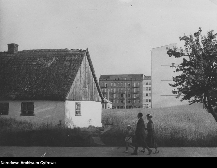 Widok starej części Gdyni i nowych bloków mieszkalnych, pomiędzy latami 1923-39 