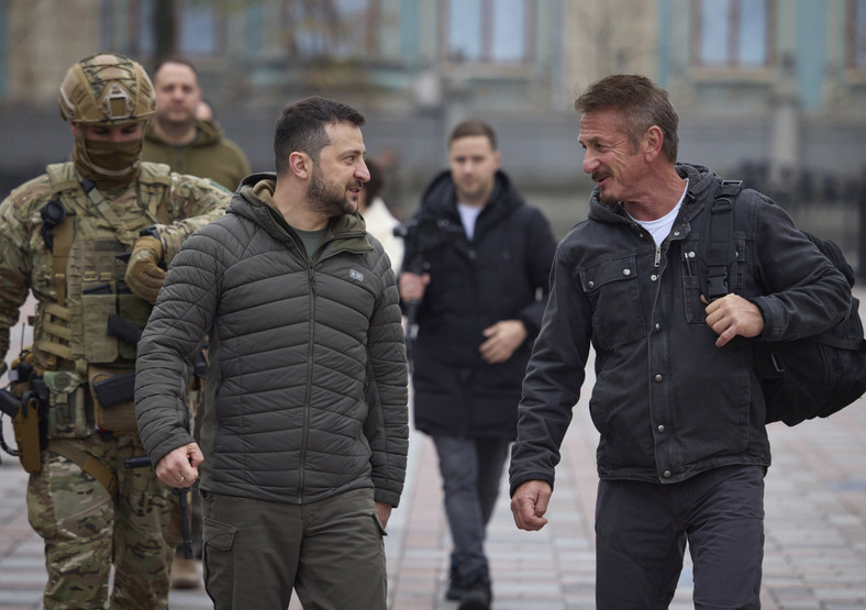 Wołodymyr Zełenski i Sean Penn w Ukrainie (listopad 2022)