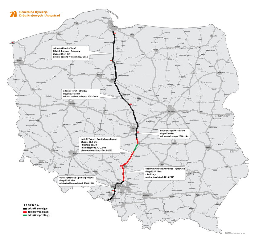 Chodzi o drogę między Tuszynem i Częstochową o długości 81 kilometrów