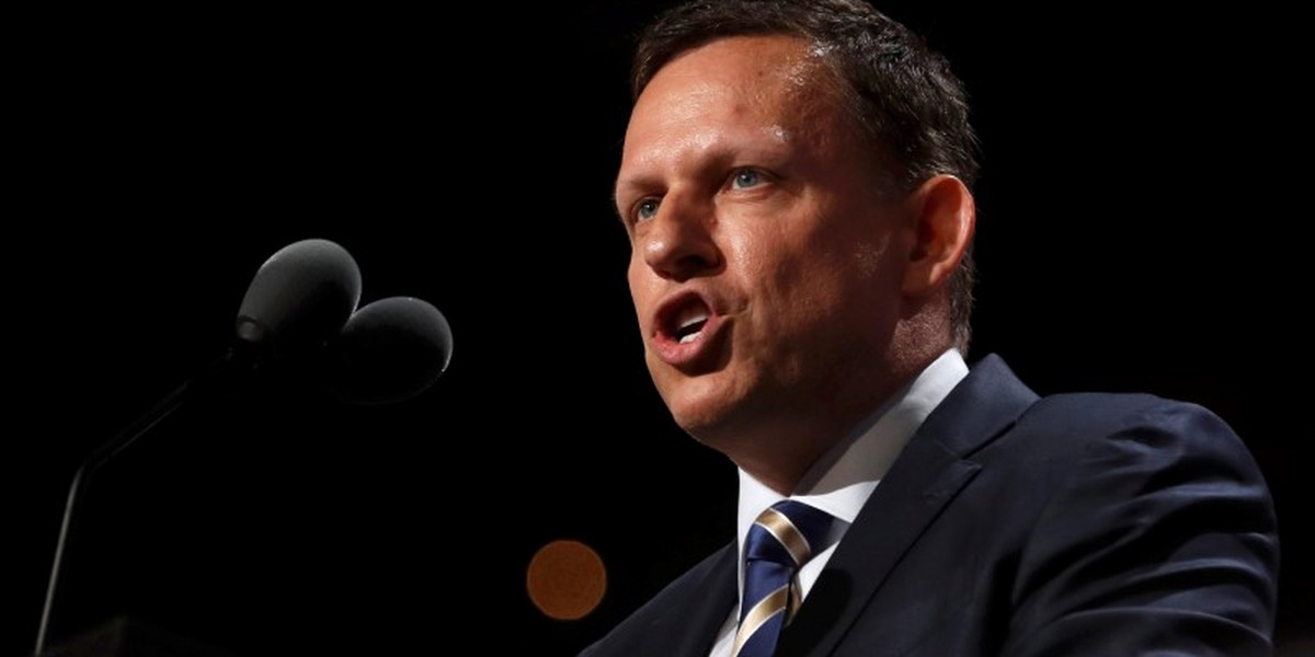 Peter Thiel, co-founder of PayPal, speaks at the Republican National Convention in Cleveland