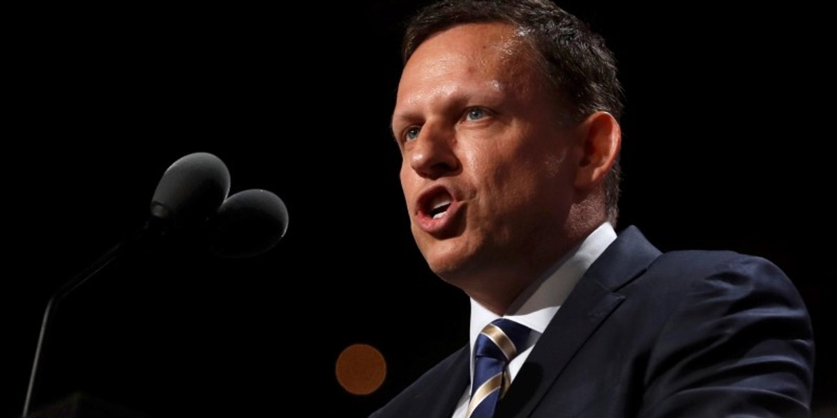 Peter Thiel, co-founder of PayPal, speaks at the Republican National Convention in Cleveland