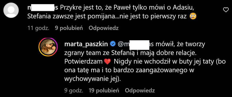 Marta Paszkin na Instagramie