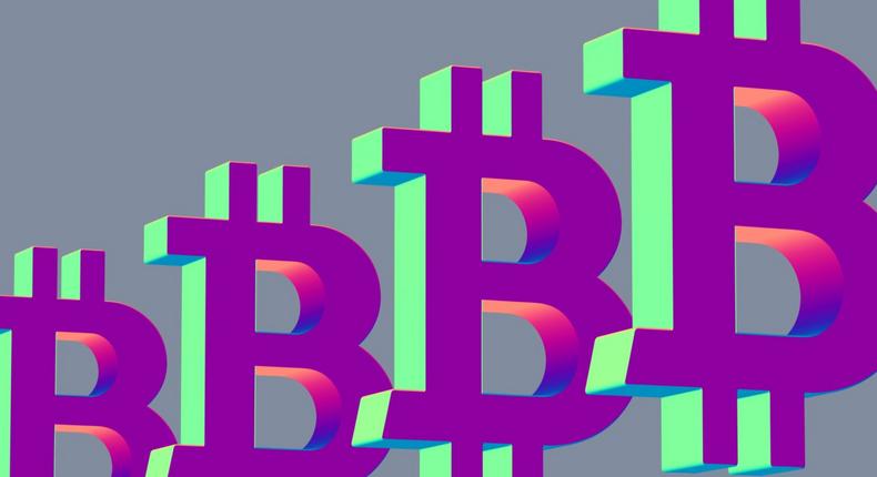Bitcoin neon signs graphic