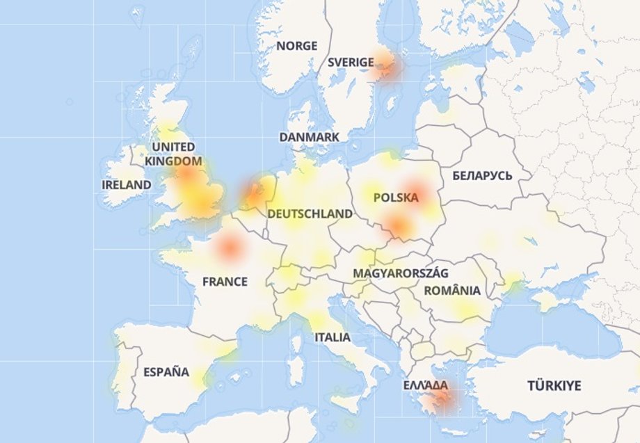 Awaria Facebooka w Europie