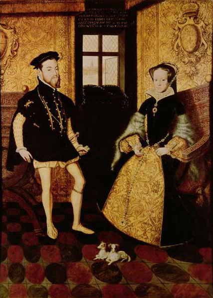 Królowa Maria z mężem Filipem - domena publiczna