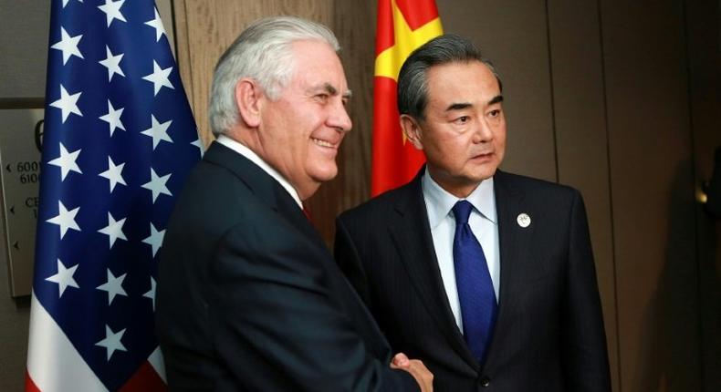 US Secretary of State Rex Tillerson said Chinese Foreign Minister Wang Yi supported a tough stance on Pyongyang's arsenal