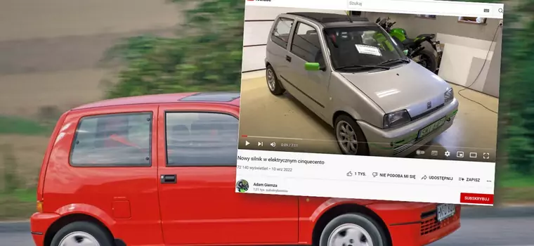 Polak potrafi! To Cinquecento rozpędza się do 100 km/h w 6 sekund i "mieli" opony [WIDEO]