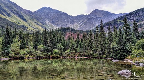 Nad brzegiem Czarnej Młaki (Ťatliakove pleso) – w tle nasze dzisiejsze zdobycze