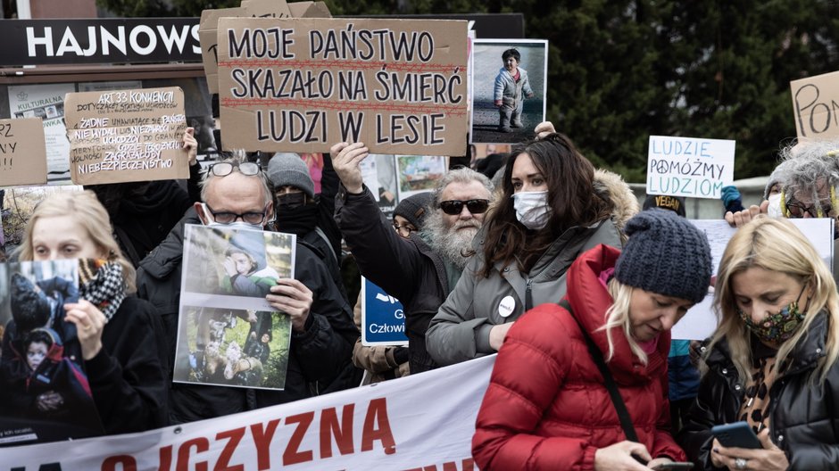 Protest "Matki na granicę" w Hajnówce, 20 listopada 2021 r.