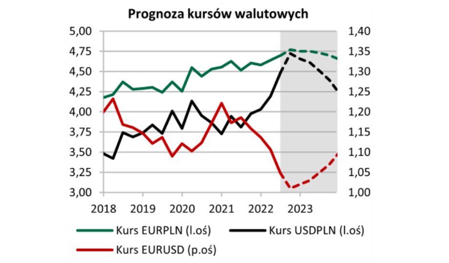 Ekonomiści Credit Agricole widzą przestrzeń do spadku kursów euro i dolara nie tylko w końcówce 2022 r., ale też w 2023 r.