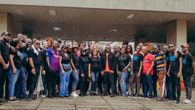Cultivating a greener Nigeria, Employees of Pernod Ricard pose for a group photo as they contribute to reforestation.