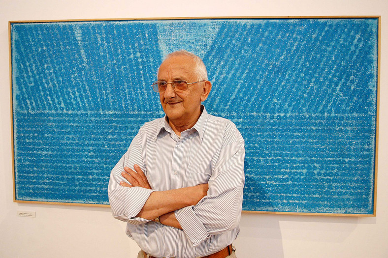 Józef Hałas podczas otwarcia wystawy "Józef Hałas" w Galerii Zachęta w Warszawie (2005)