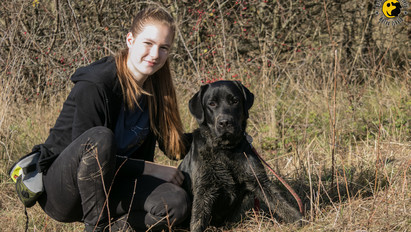 Egy 14 éves fiatal lány nevel egy vakvezető kutyát