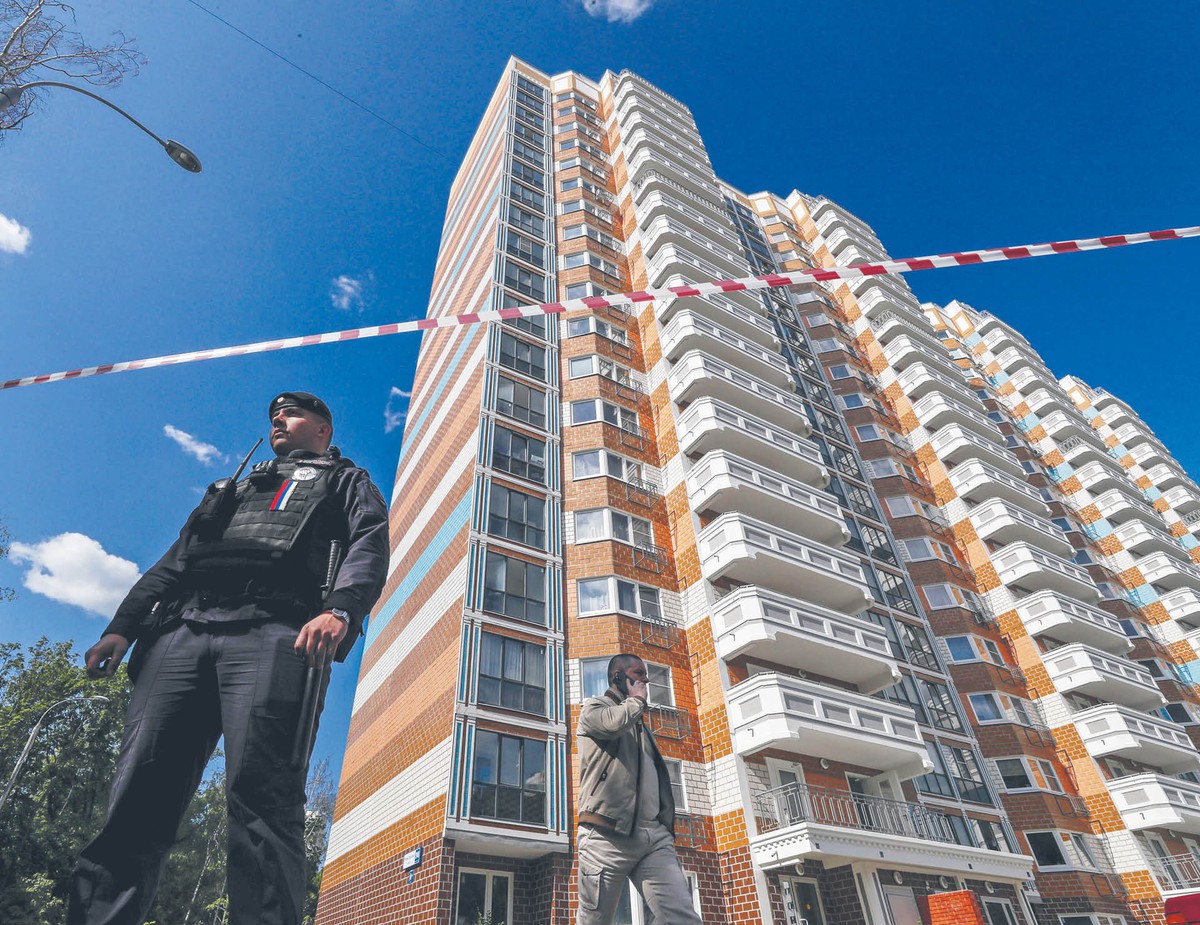 Jeden z moskiewskich budynków po ataku drona