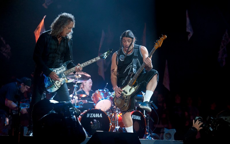 Kirk Hammett i Robert Trujillo na Glastonbury Festival 2014