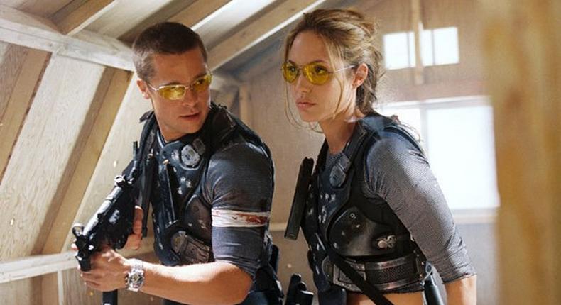 Brad Pitt and Angelina Jolie in 'Mr and Mrs Smith'