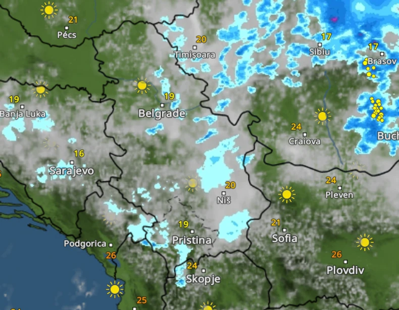 Kretanje nevremena u 9 sati sutra