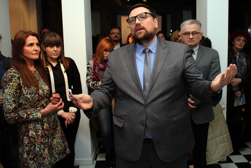 Izložbu je otvorio predsednik opštine Savski venac Dušan Dinčić