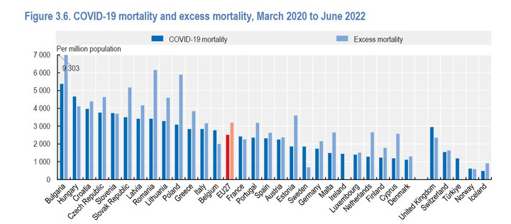 Nadmiarowe zgony w państwach UE. Źródło: OECD