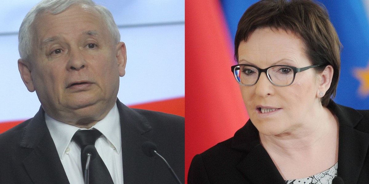 Jarosław Kaczyński i Ewa Kopacz