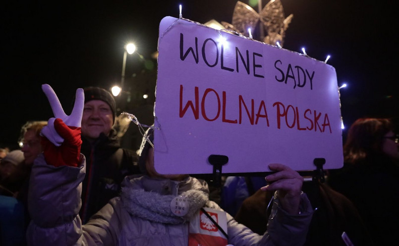 Protest przed Pałacem Prezydenckim