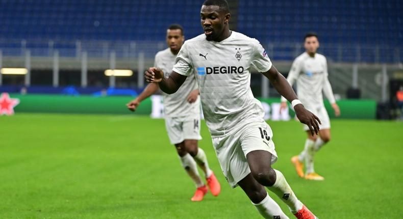 Moenchengladbach's French forward Marcus Thuram has won penalties in his last four matches