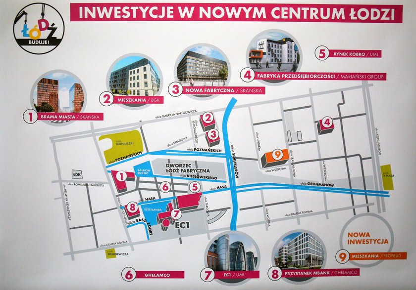 Nowe Centrum Łodzi. realizowane inwestycje