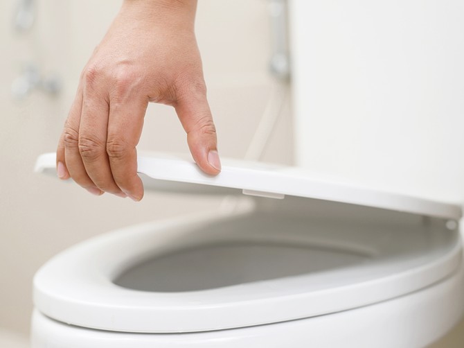 spuštanje poklopca na wc šolji