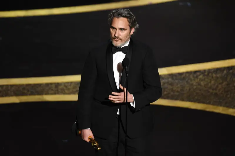 Joaquin Phoenix po raz kolejny wykorzystał okazję, aby zaapelować w imieniu środowiska i zwierząt, fot. Kevin Winter 