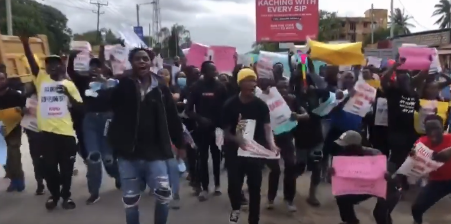 Protestors in Kilifi County