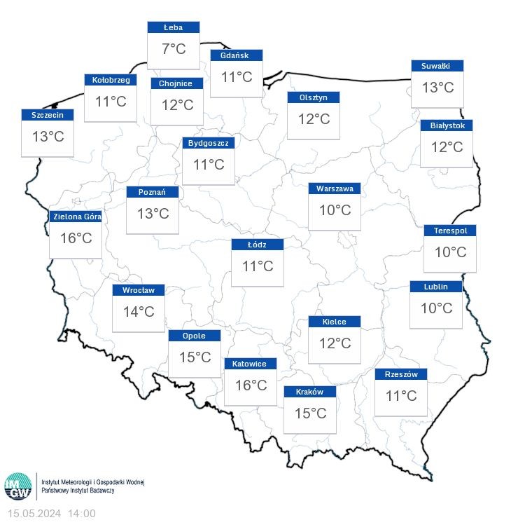 Silny wiatr w środę, znacznie obniży temperaturę odczuwalną