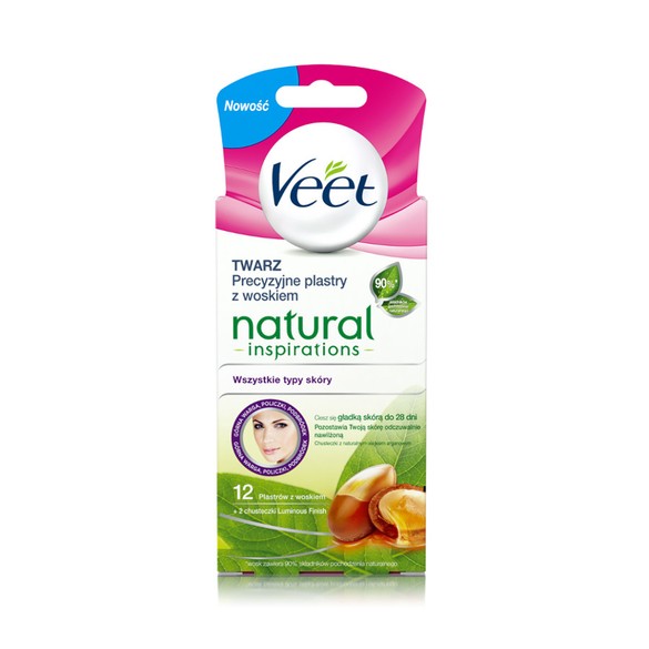 Veet Natural Inspirations Plastry z woskiem do depilacji twarzy Argan
